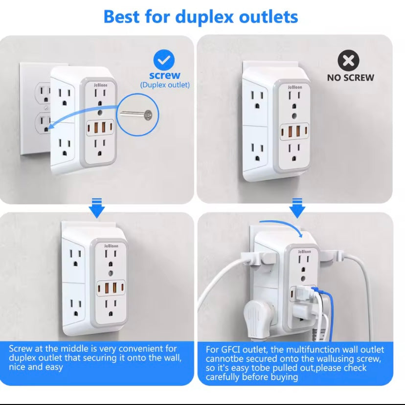 Multi Socket A Outlets 4 USB Ports (2 Type-C)
